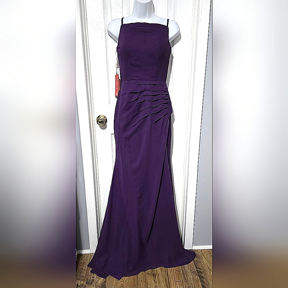 Chiffon  Dress for Women with Slit Spaghetti Straps Waist 28